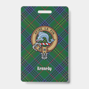 Crachá Clan Kennedy Crest sobre Tartan