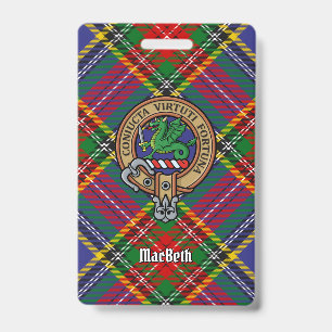 Crachá Clan MacBeth Crest sobre Tartan