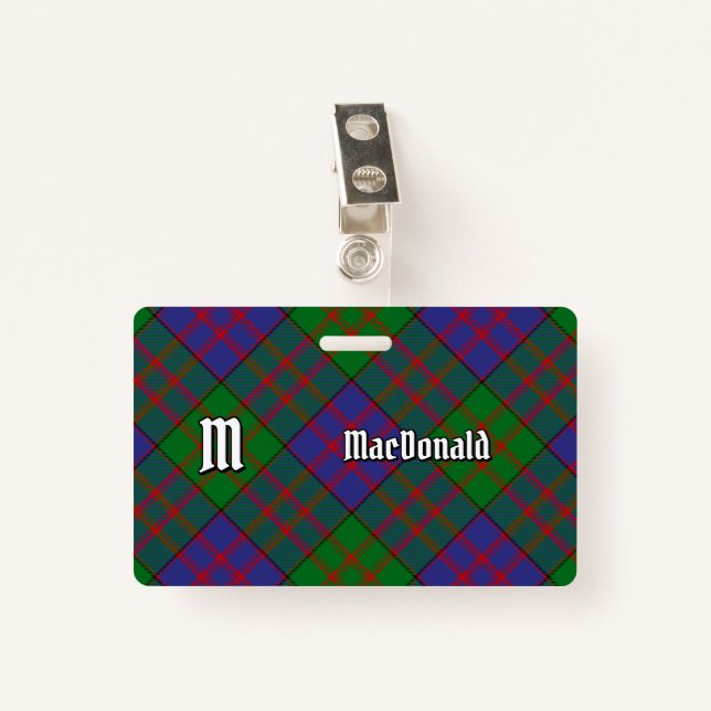 Crachá Clan MacDonald Tartan (Frente com Clipe)