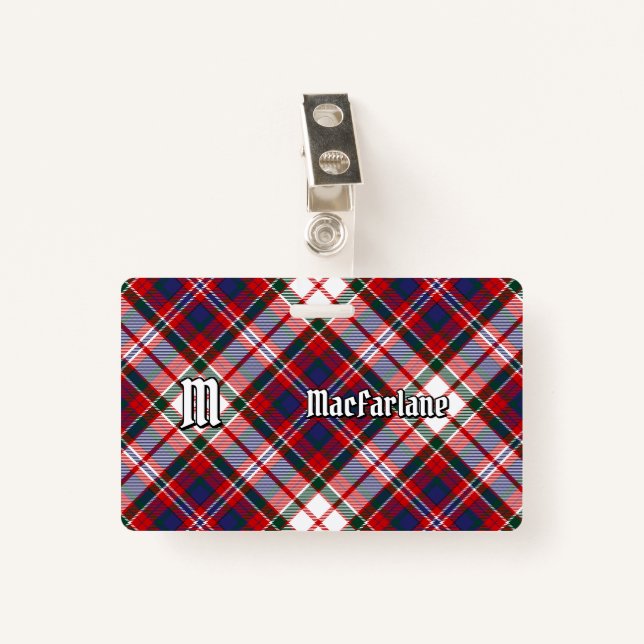 Crachá Clan MacFarlane Dress Tartan (Frente com Clipe)
