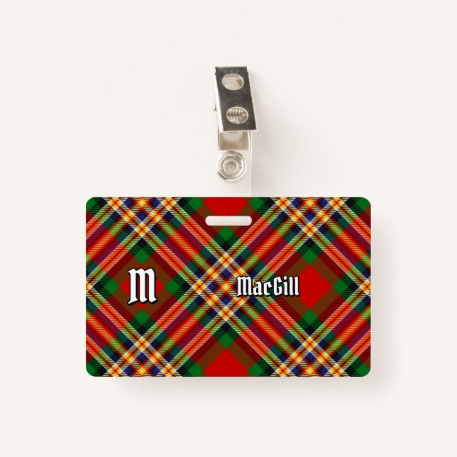 Crachá Clan MacGill Tartan (Frente com Clipe)
