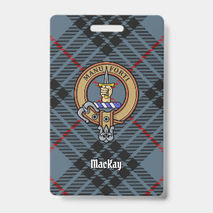 Crachá Clan MacKay Crest sobre Blue Tartan