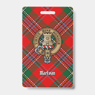 Crachá Clan MacLean Crest sobre Tartan
