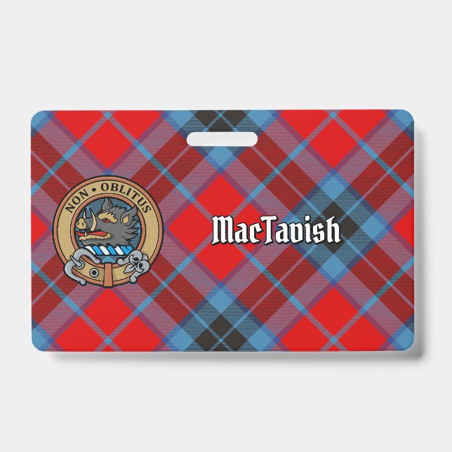 Crachá Clan MacTavish Crest sobre Tartan (Frente)