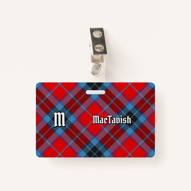 Crachá Clan MacTavish Tartan (Frente com Clipe)