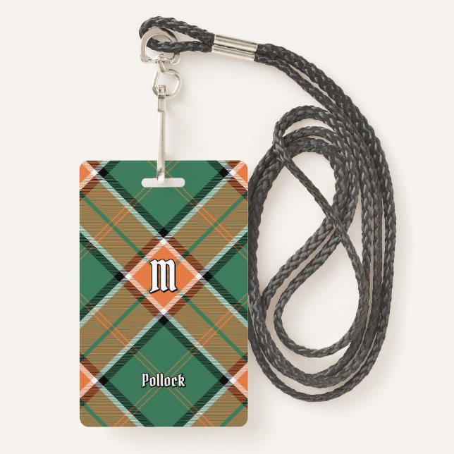 Crachá Clan Pollock Tartan (Frente com cordão)