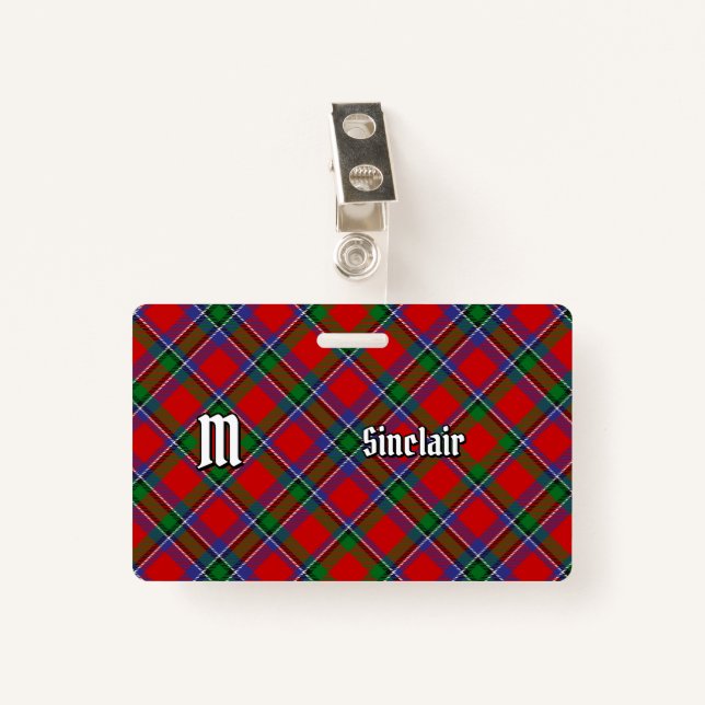 Crachá Clan Sinclair Tartan (Frente com Clipe)