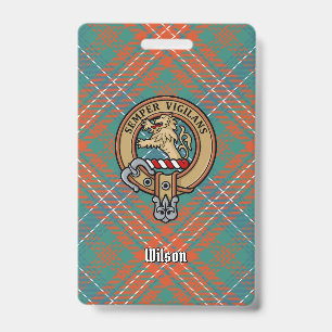 Crachá Clan Wilson Crest sobre o Antigo Tartan