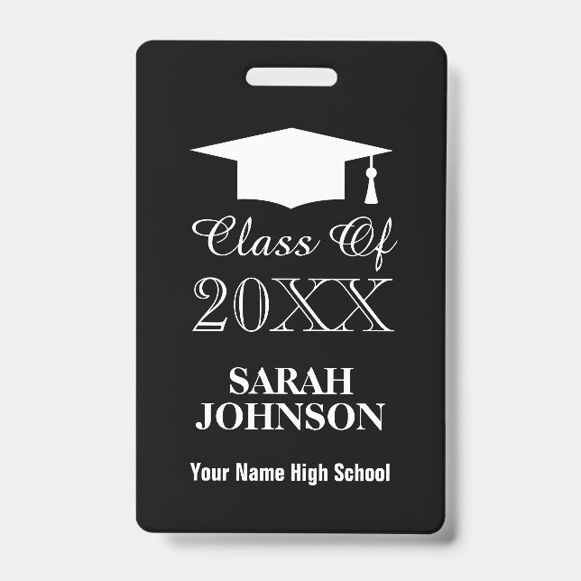 Crachá Class of 2023 School Graduation party name badges (Frente)