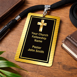 Crachá Classe Pastoral da Igreja Dourado e Preto