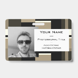 Crachá Classy Abstrato Modern Custom Photo Professional