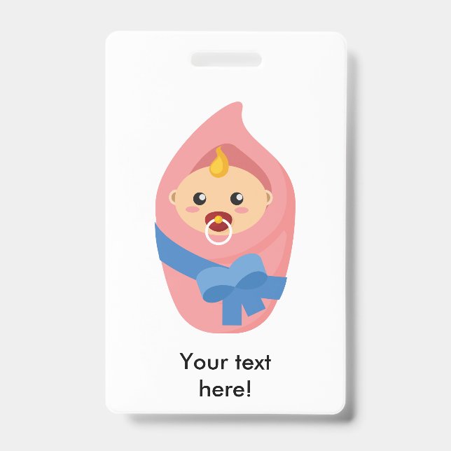 Crachá Clipart de bebê recém-nascido (Frente)