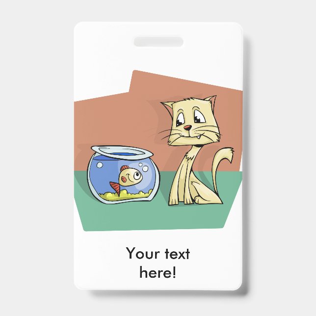 Crachá Clipe de gato e de tigela (Frente)