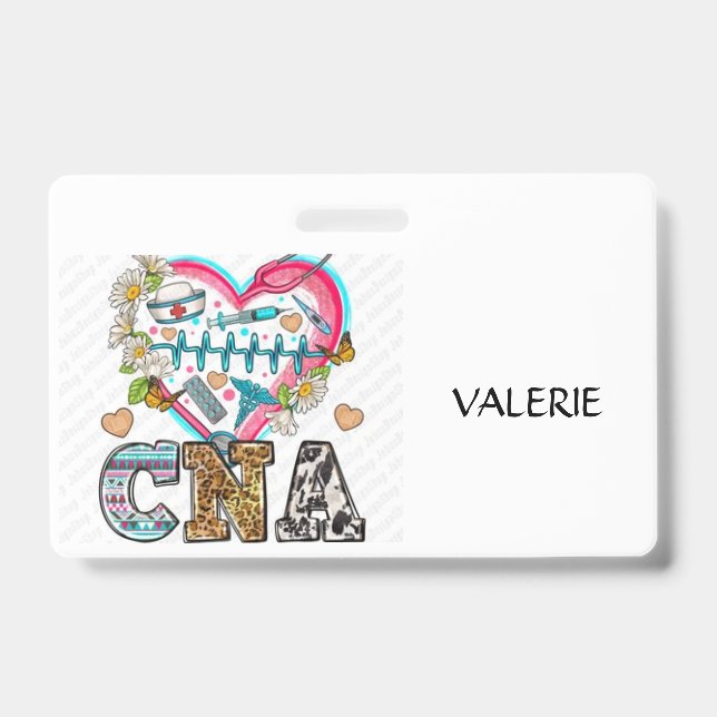 Crachá CNA Certified Nurse Aide Name Badge (Frente)