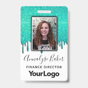 Crachá CNA Enfermeira Profissional Brilho Lantejoulas Fot