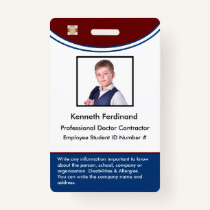 Crachá Código de Bar do Cartão de Identificação de ID Fot