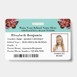 Crachá Código de Bar para Estudantes da Escola de Cartão 