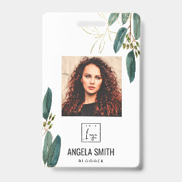 CRACHÁ CÓDIGO DE BARCÓDIGO DE FOTOS DE EMPREGADOS DOURADO