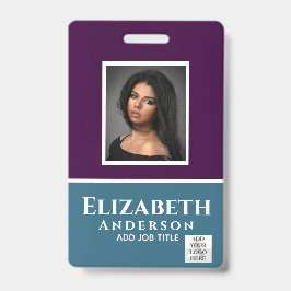 Crachá Código de barras de verificação QR do nome de foto