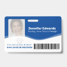 Crachá código de barras do ID da foto dos trabalhadores e