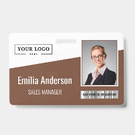 Crachá Código de barras do logotipo comercial personaliza