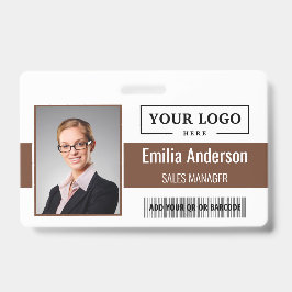 Crachá Código de barras do logotipo comercial personaliza