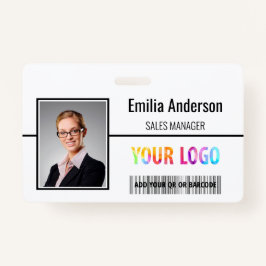 Crachá Código de barras do logotipo comercial personaliza