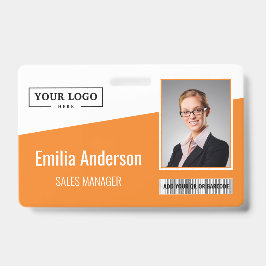 Crachá Código de barras do logotipo comercial personaliza