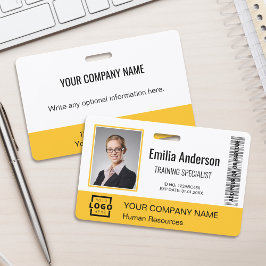 Crachá Código de barras do logotipo comercial personaliza