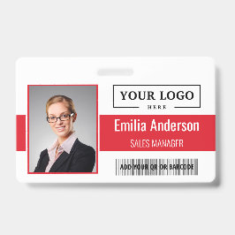 Crachá Código de barras do logotipo comercial personaliza