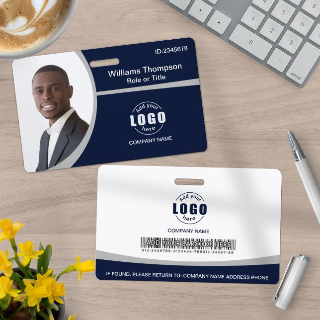 Crachá Código de barras do logotipo fotográfico personali (Criador carregado)