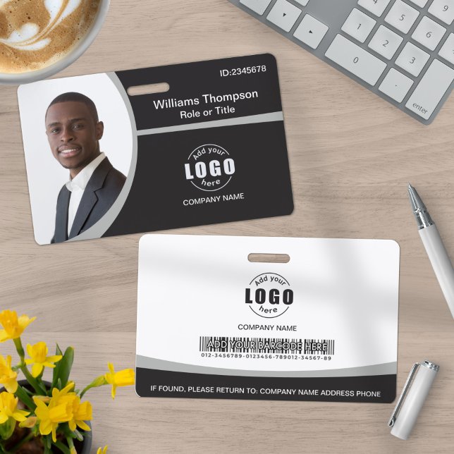 Crachá Código de barras do logotipo fotográfico personali (Criador carregado)