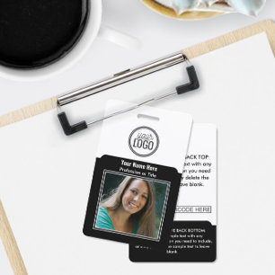 Crachá Código de barras do logotipo profissional - preto