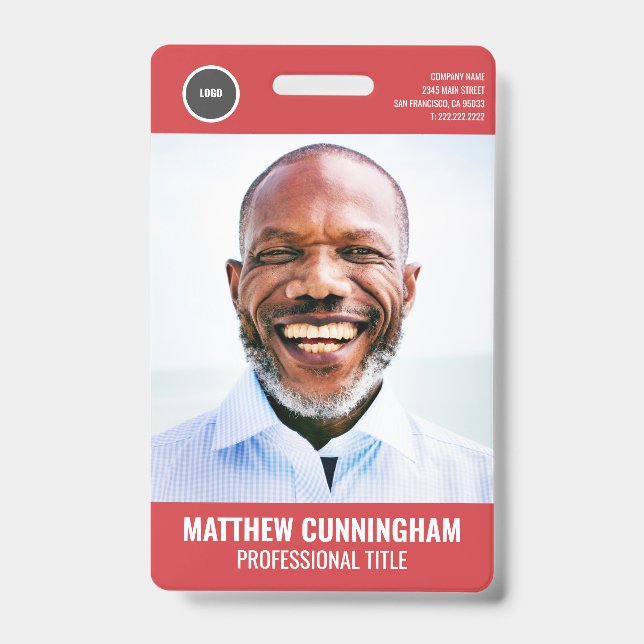 Crachá Código de barras do nome de foto do funcionário do (Front)