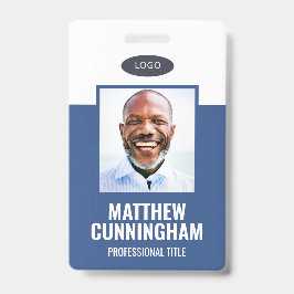 Crachá Código de barras do nome do funcionário do logotip