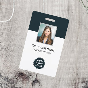 Crachá Código de barras e logotipo personalizados com fot