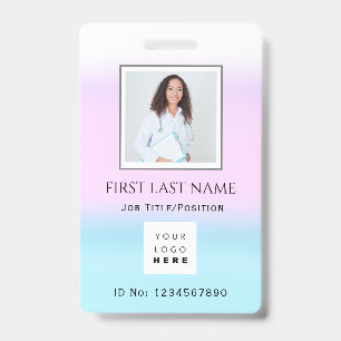 Crachá Código de barras Foto Enfermeira Cirurgiã Médico C