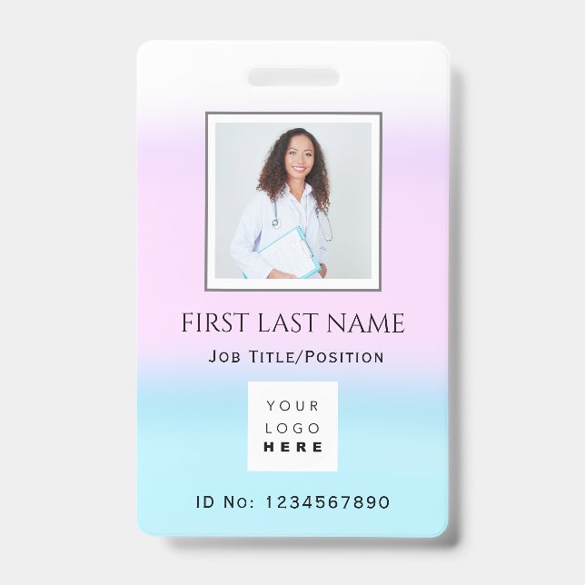 Crachá Código de barras Foto Enfermeira Cirurgiã Médico C (Frente)
