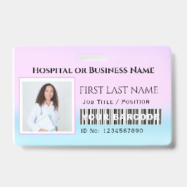 Crachá Código de barras Foto Enfermeira Médico Cuidado de