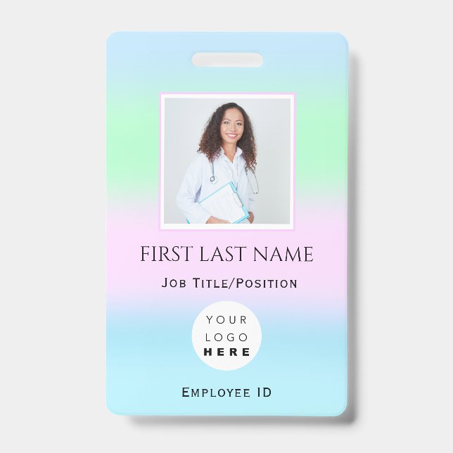 Crachá Código de barras Foto IDCard Health Nurse Doutor (Frente)