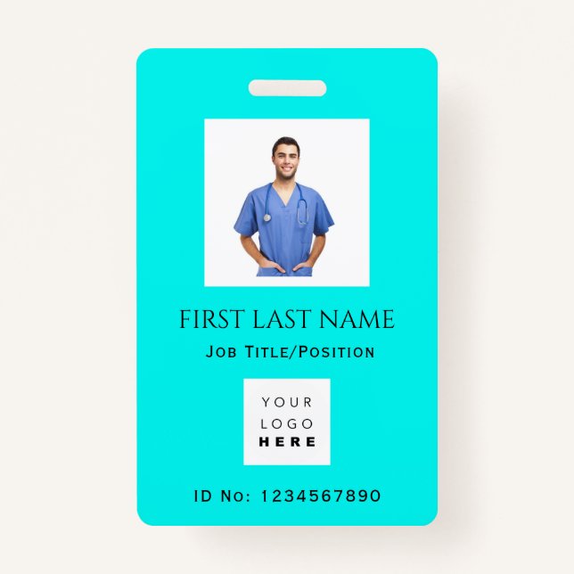 Crachá Código de barras Foto IDNumber Enfermeiro Doutor S (Frente)