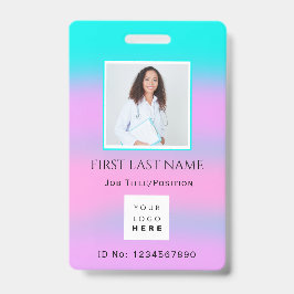 Crachá Código de barras Foto IDNumber Terapêutica Enferme