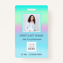 Crachá Código de barras Foto IDNumber Terapista Enfermeir