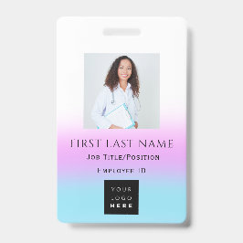 Crachá Código de barras Foto Nome Cartão de Identificação
