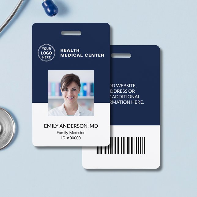 Crachá Código de Barras ID Hospital Clínica Médico Funcio (Bar Code ID Hospital Clinic Doctor Employee Badge)