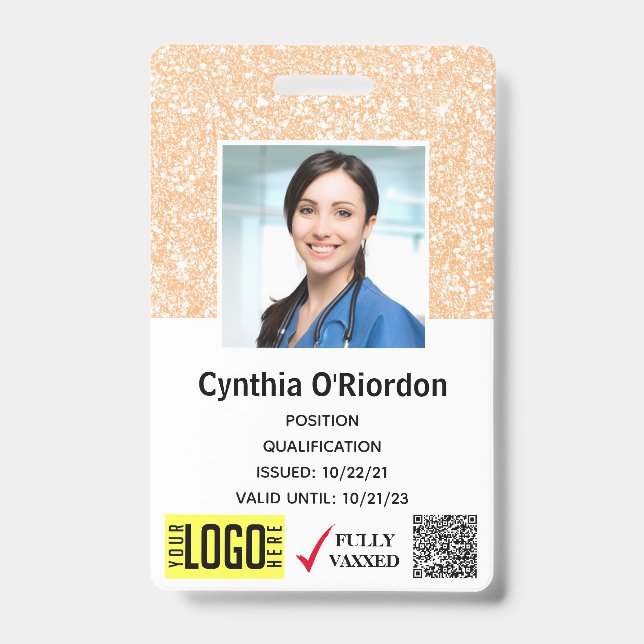 Crachá Código de Barras QR para ID Clínico de Fotografia  (Frente)