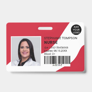 Crachá código de logotipo de foto de enfermeira profissio