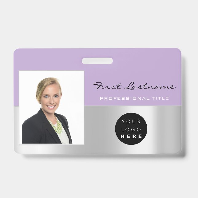 Crachá Código do Bar para funcionários personalizado Nome (Frente)
