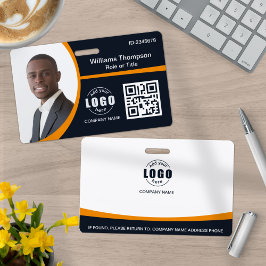 Crachá Código QR Corporativo de Funcionário com Logotipo 