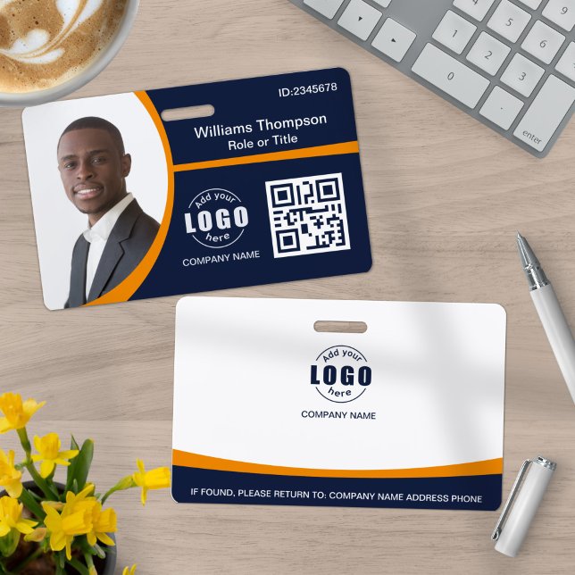 Crachá Código QR Corporativo de Funcionário Verde com Log (Criador carregado)